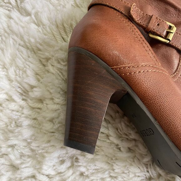 Premium Leather Magy Heeled Boots - Brown Leather - Picture 6 of 8